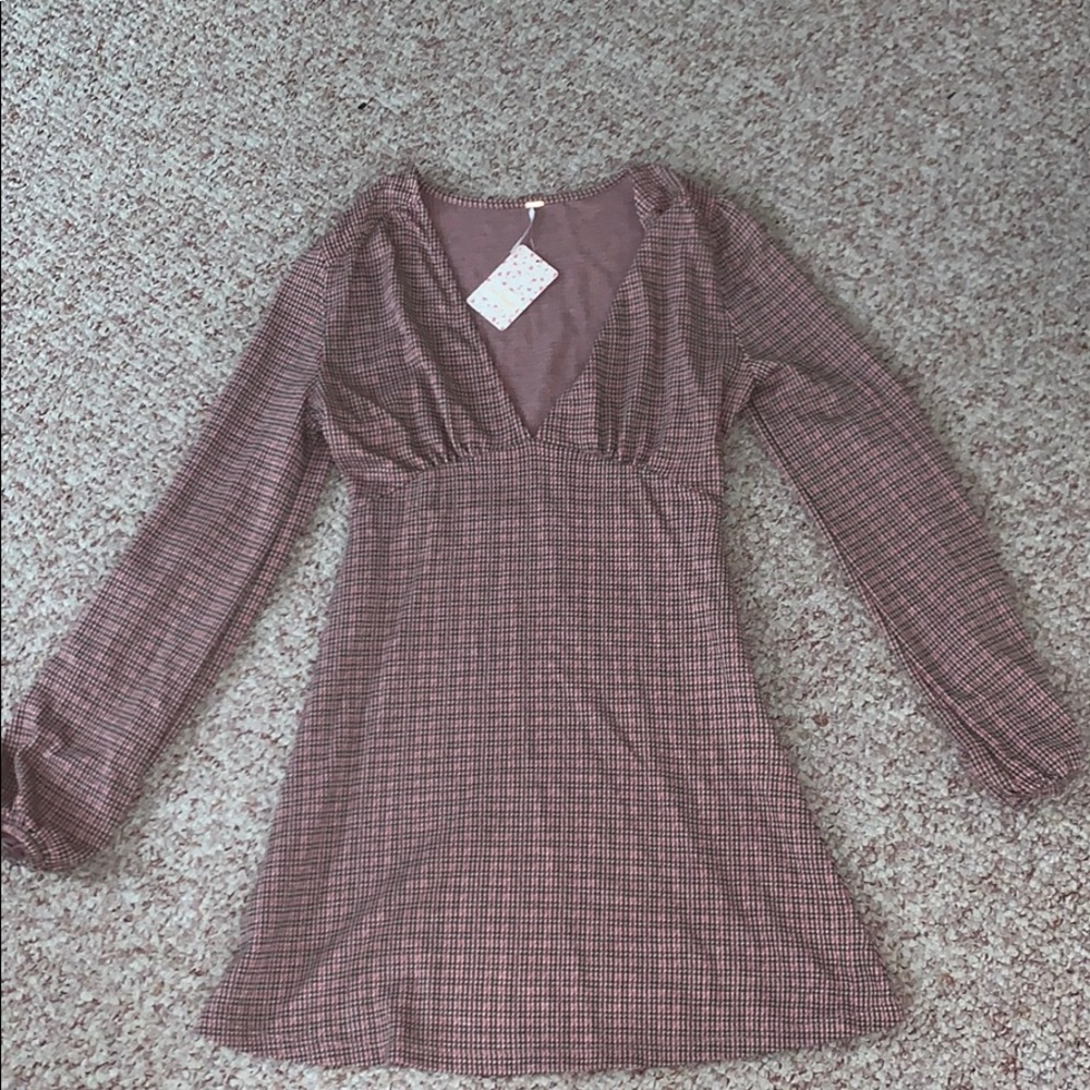 *NEW* Free People long sleeve A- line mini dress